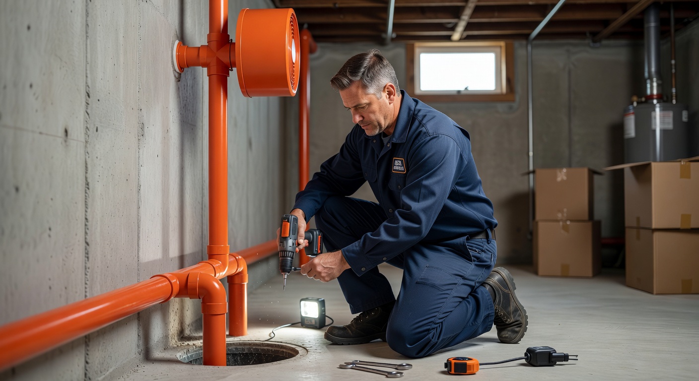 licensed radon mitigation technician installing system Ohio