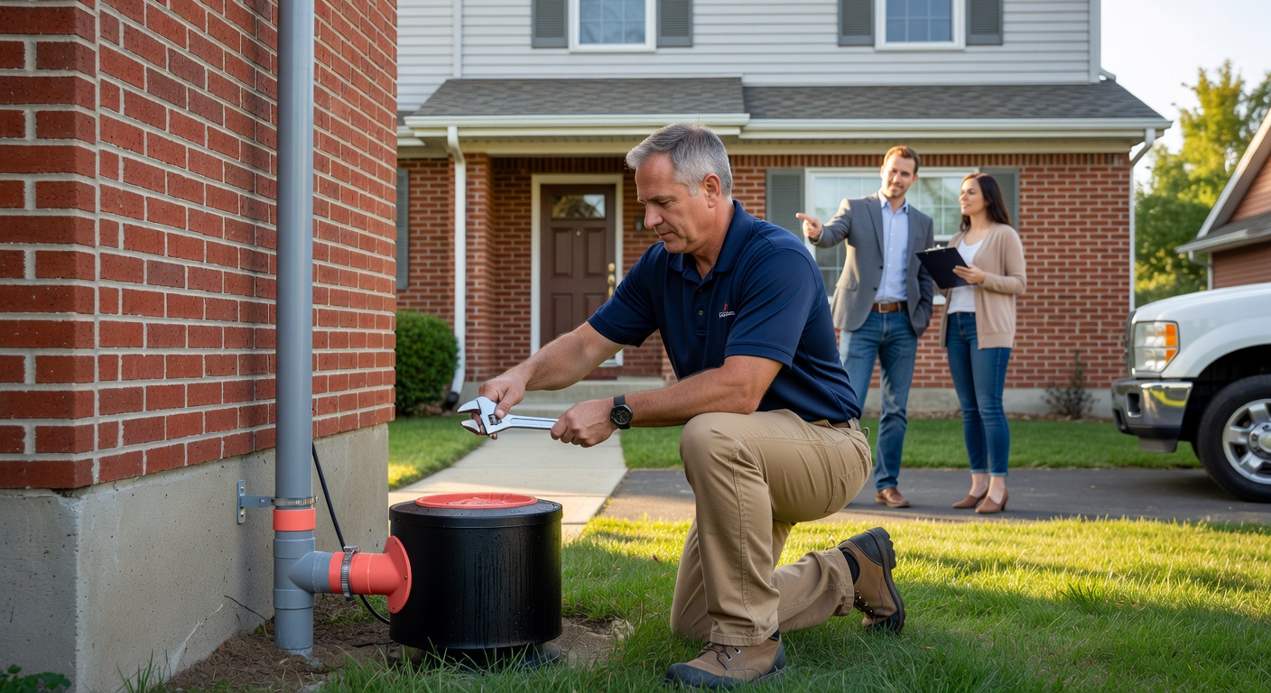radon mitigation fan exterior pipe Ohio home
