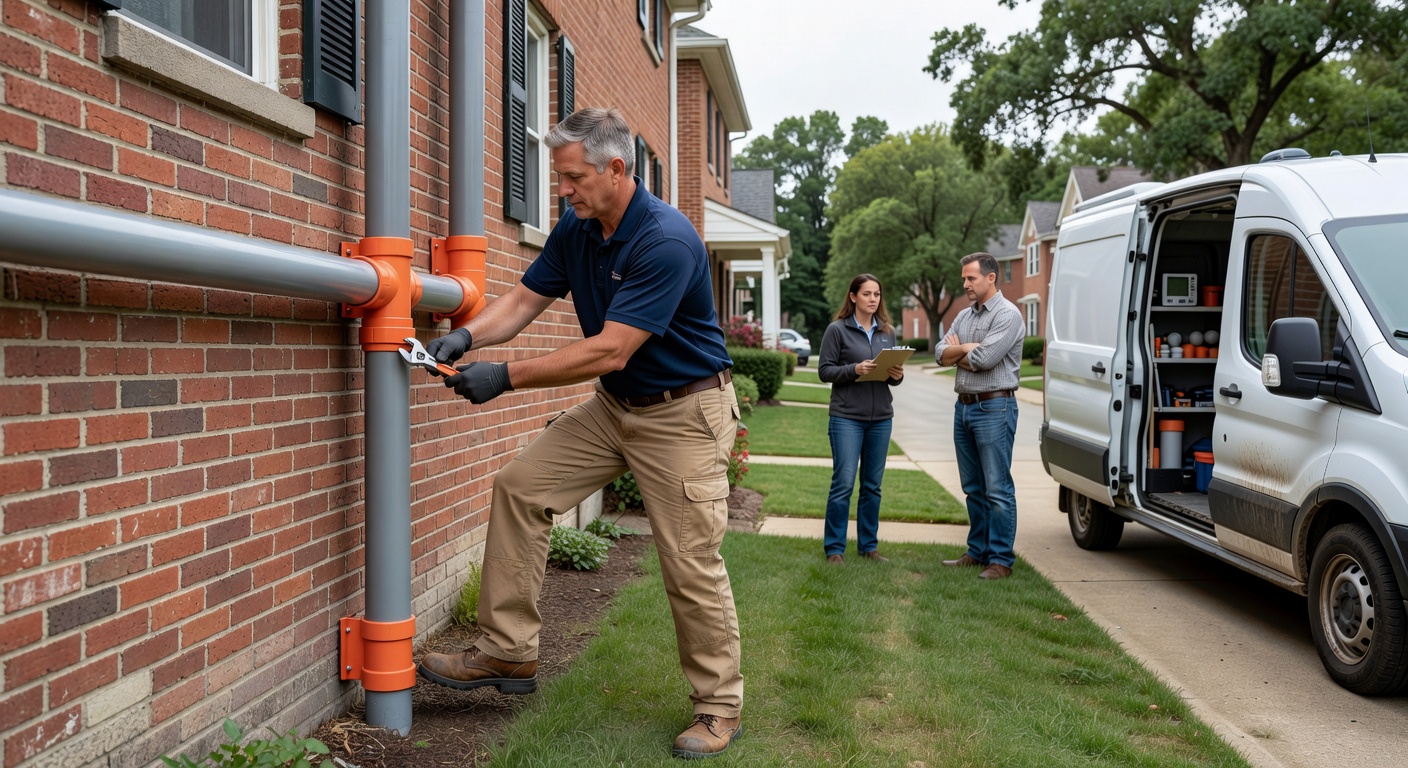 radon mitigation PVC pipe exterior installation Ohio house