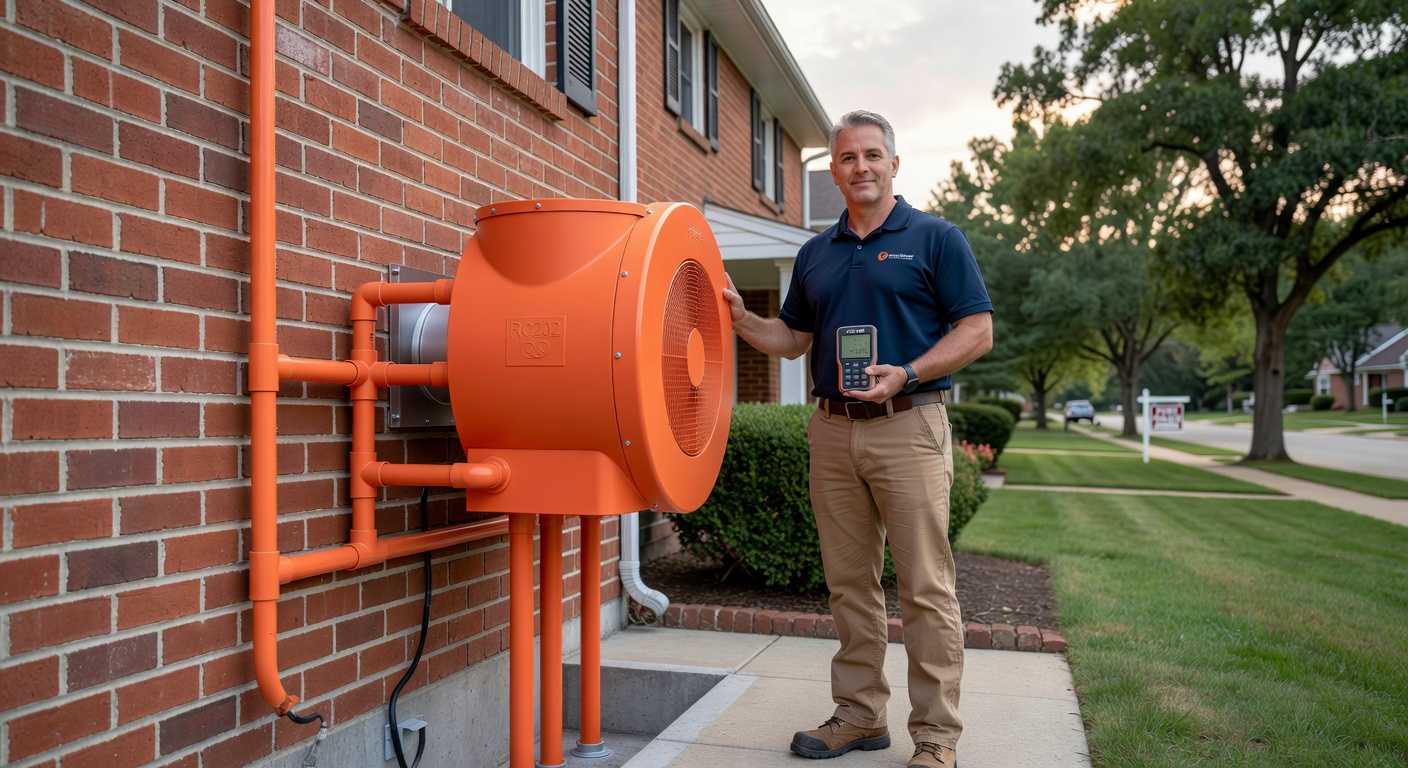 radon fan exterior wall residential home Ohio