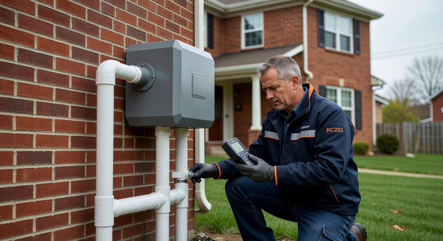 radon mitigation fan exterior PVC pipe Ohio home