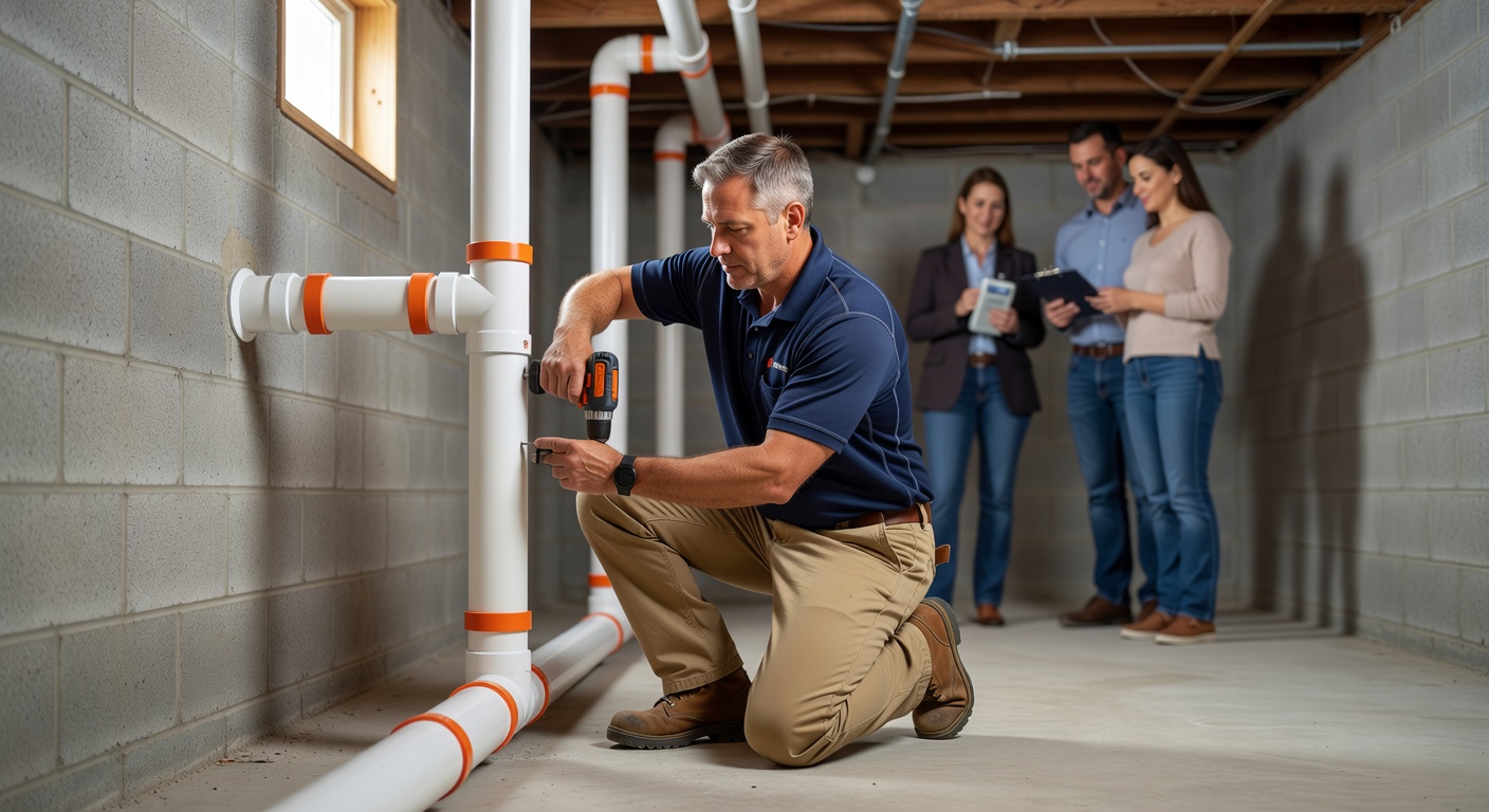 radon mitigation pipe PVC sub-slab depressurization basement