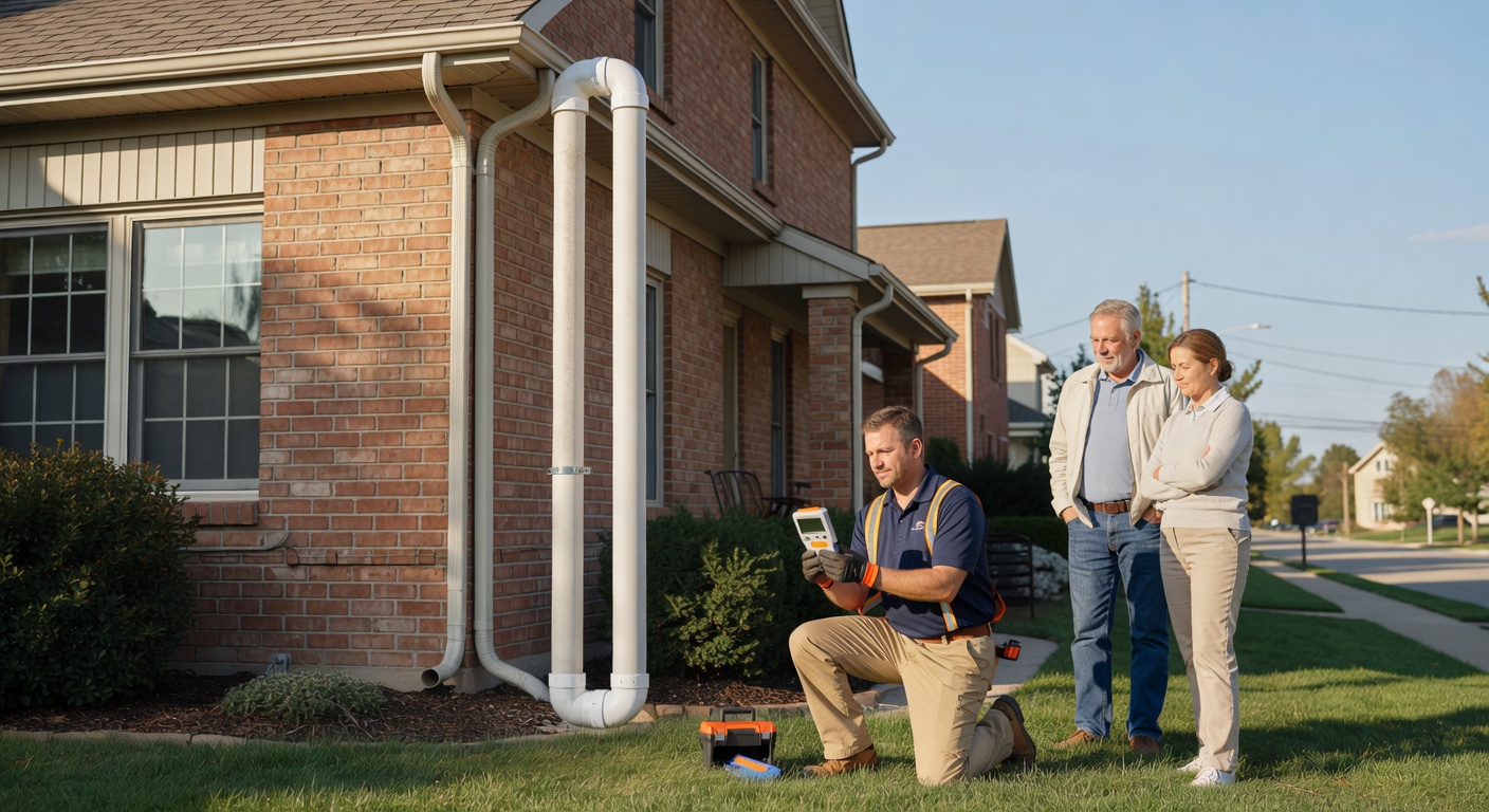 radon mitigation pipe exterior house Ohio