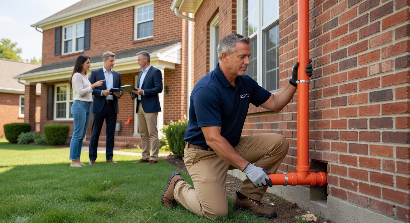 radon mitigation pipe exterior installation Ohio home
