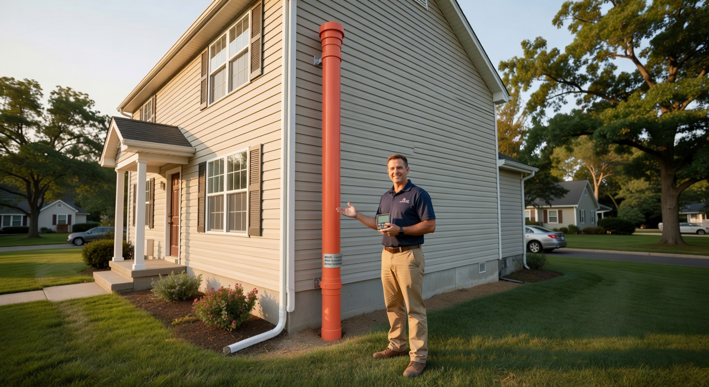 radon mitigation pipe exterior home Ohio
