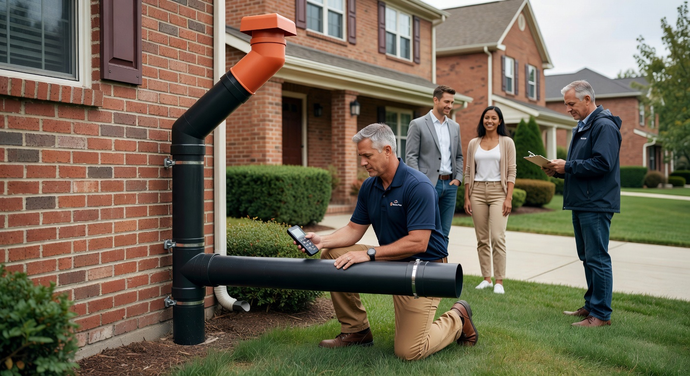 radon mitigation pipe exterior home Ohio professional
