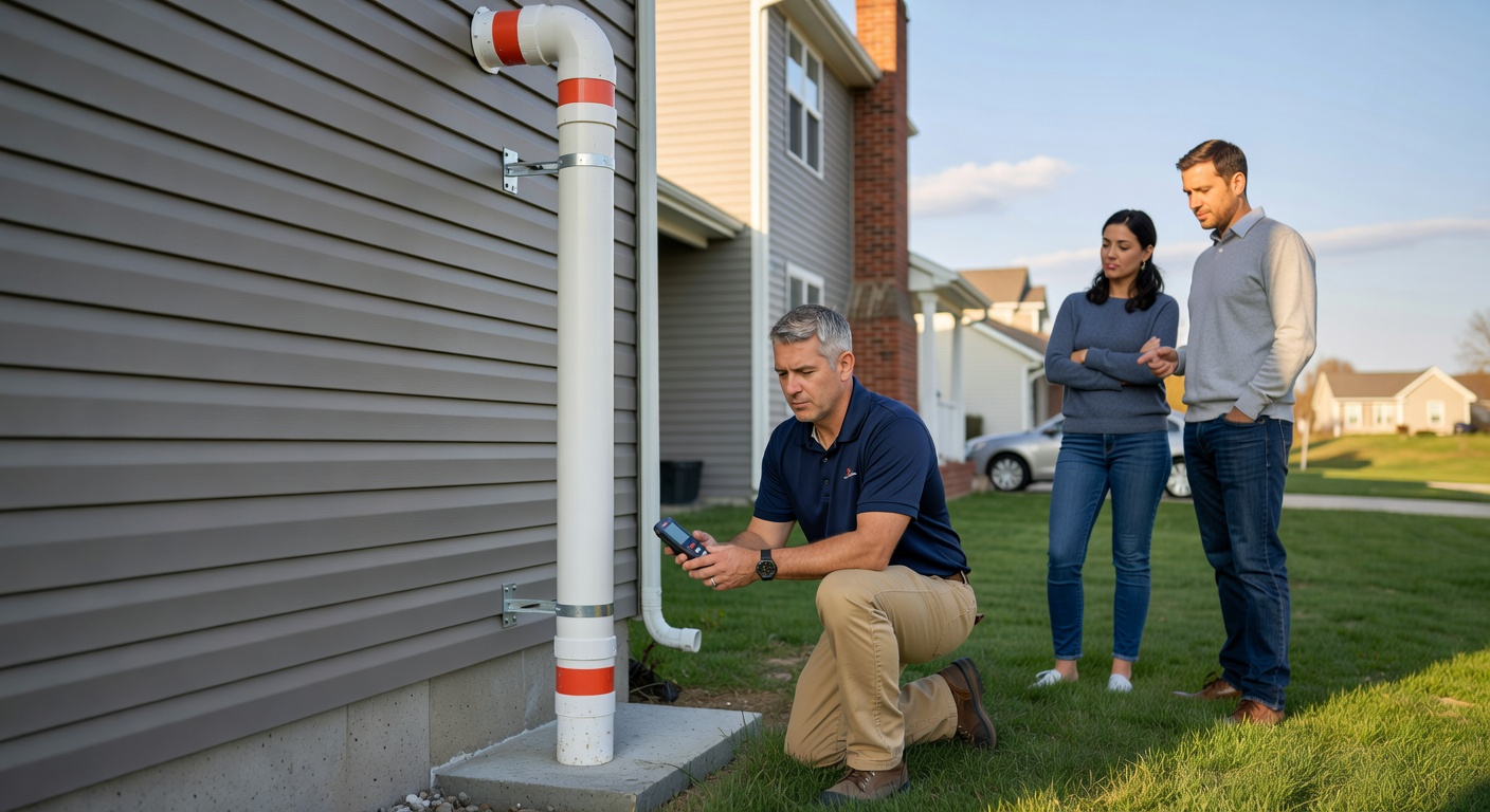 radon mitigation pipe vent stack residential home Ohio