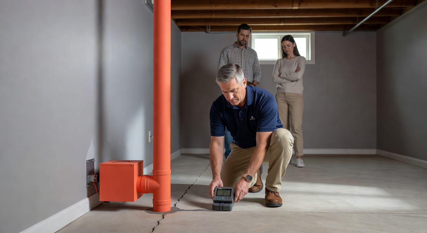 radon test kit professional measurement Ohio basement