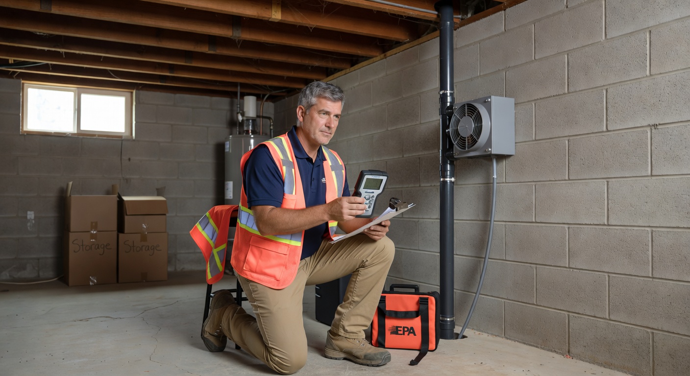 radon mitigation contractor North Madison Ohio inspection