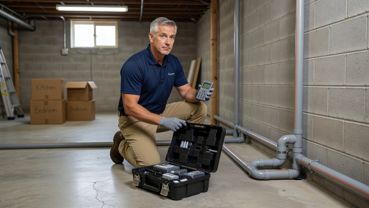 radon test kit professional inspector Ohio basement
