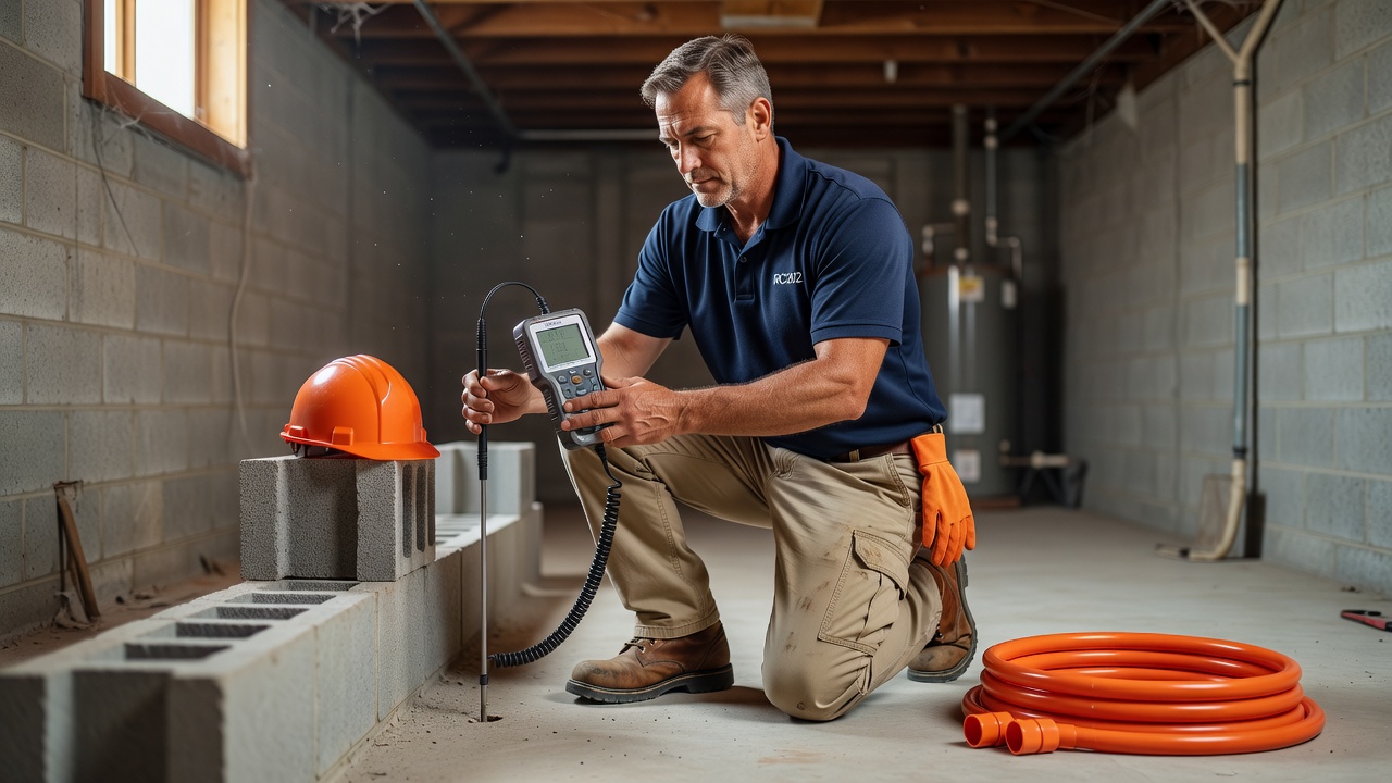 radon technician testing equipment Ohio home inspection