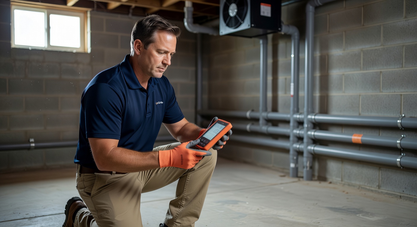 radon technician testing equipment Ohio home professional