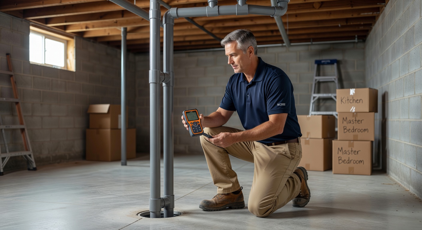 radon mitigation fan PVC pipe basement installation