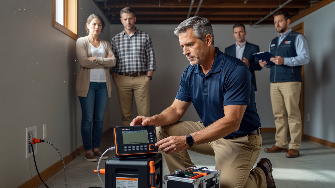 radon test continuous monitor professional home inspection