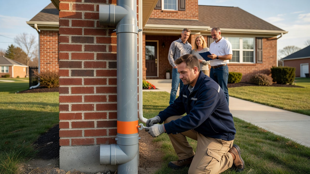 radon mitigation pvc pipe exterior Ohio house