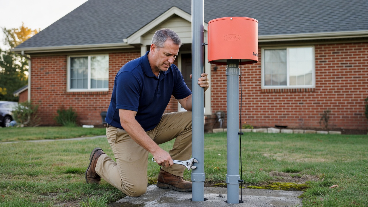 radon fan PVC pipe exterior installation Ohio home