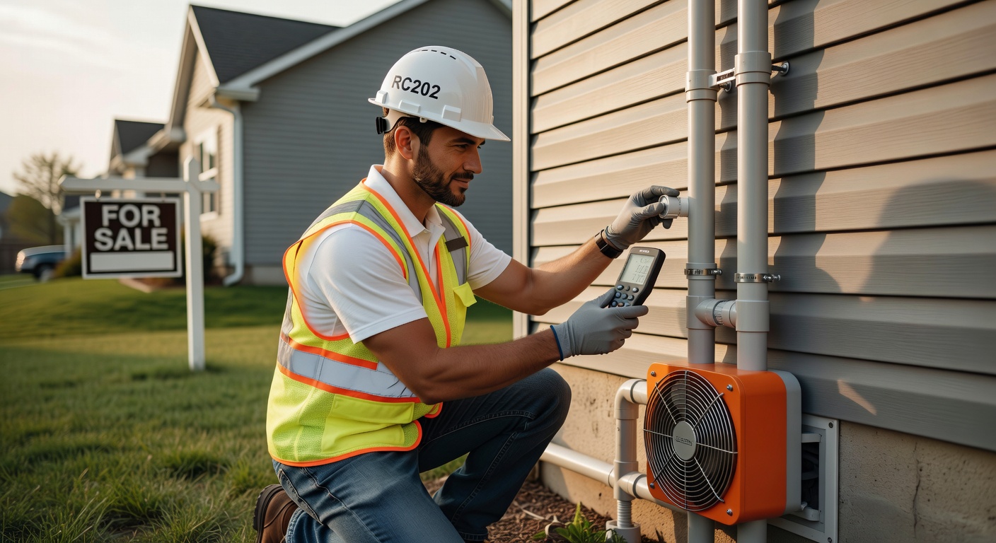 radon mitigation fan PVC pipe exterior installation house