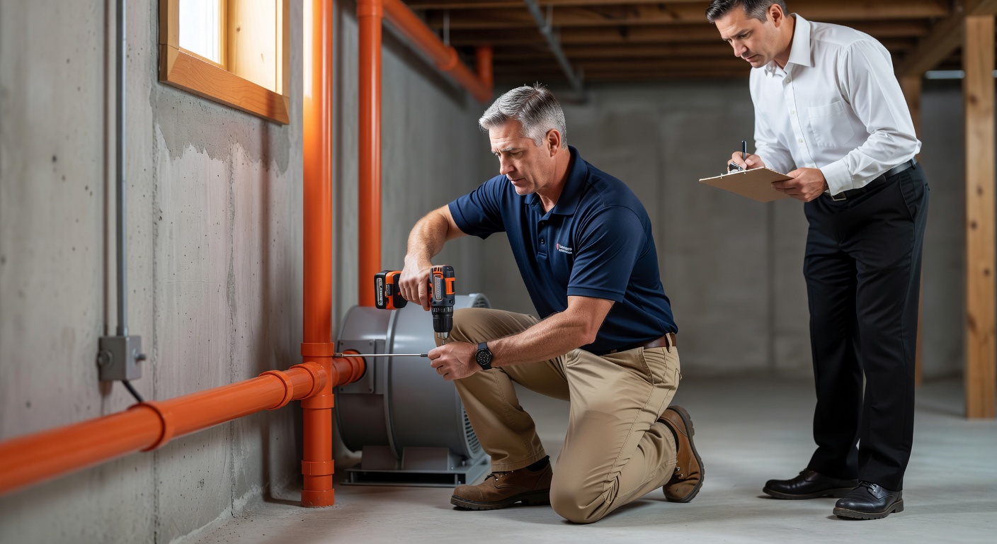 radon mitigation system installation Ohio basement
