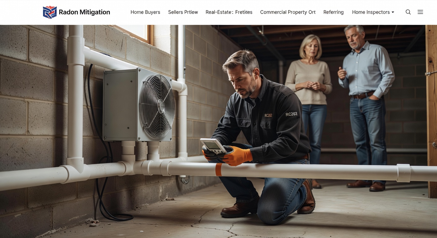 radon mitigation pipe fan basement Ohio