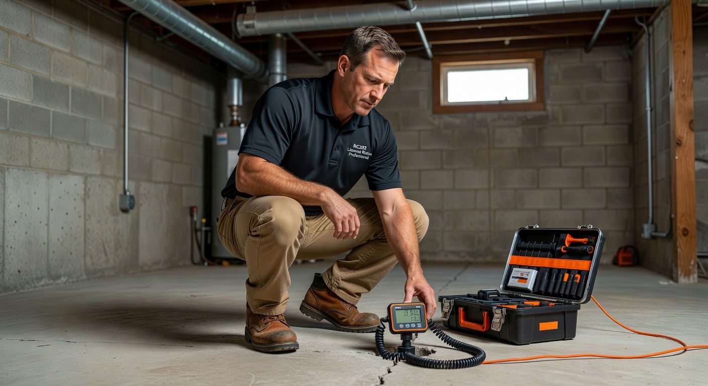 radon technician testing Ohio home professional