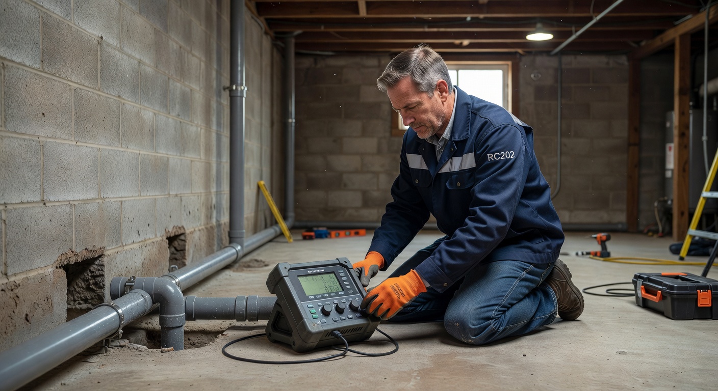 radon test continuous monitor basement inspection