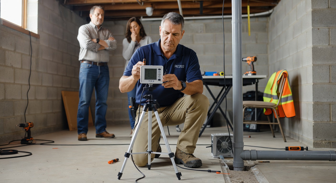 professional radon mitigation technician Oak Hill Ohio