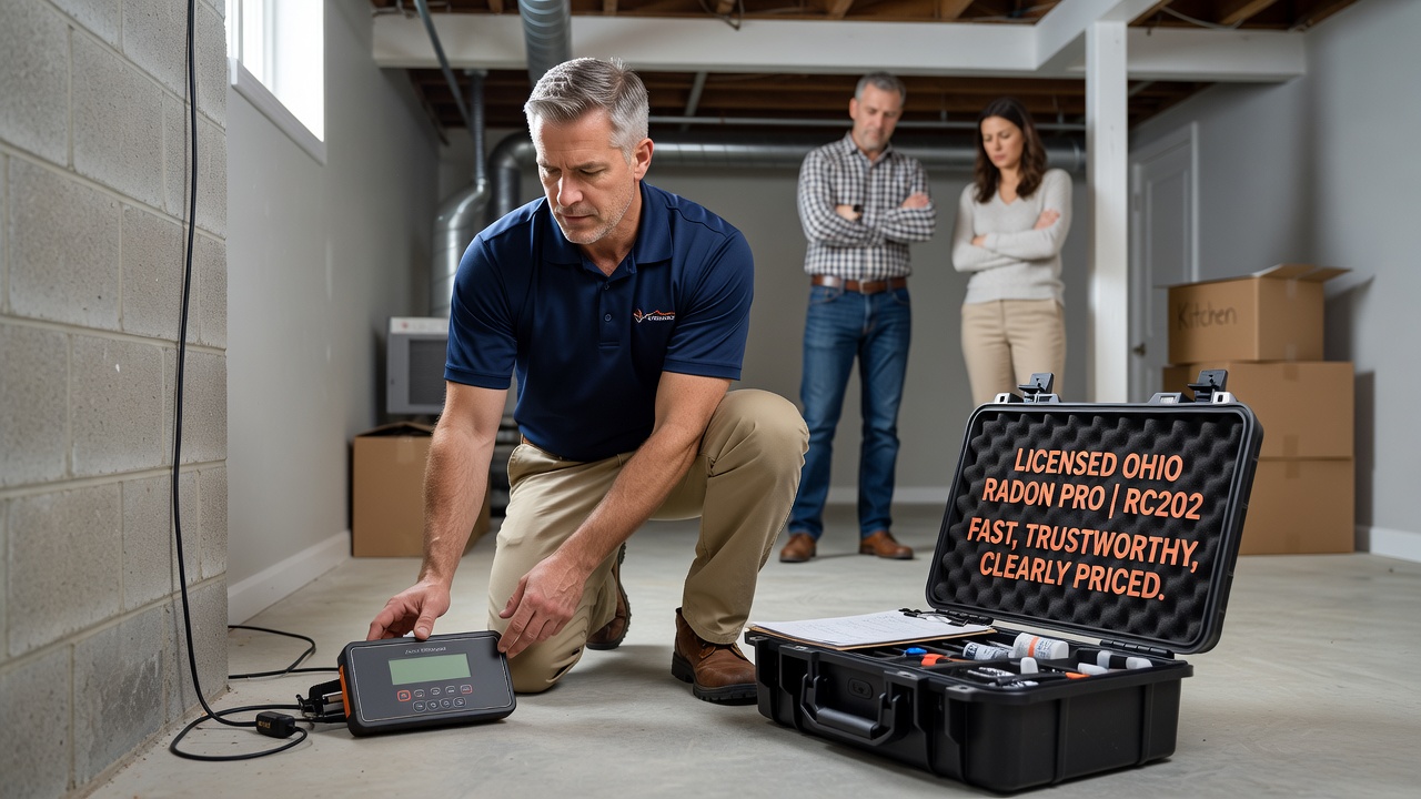 radon test kit professional inspector Ohio home