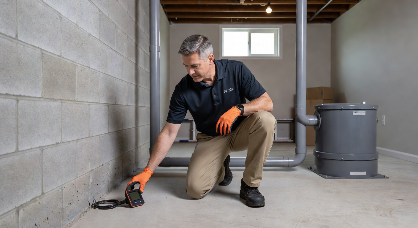 radon mitigation technician testing Oakwood Ohio home