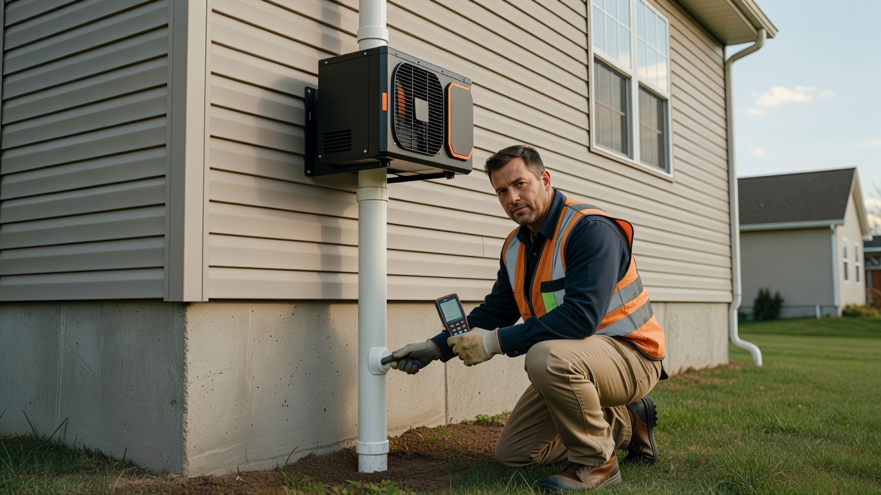 radon mitigation fan exterior pipe house Ohio