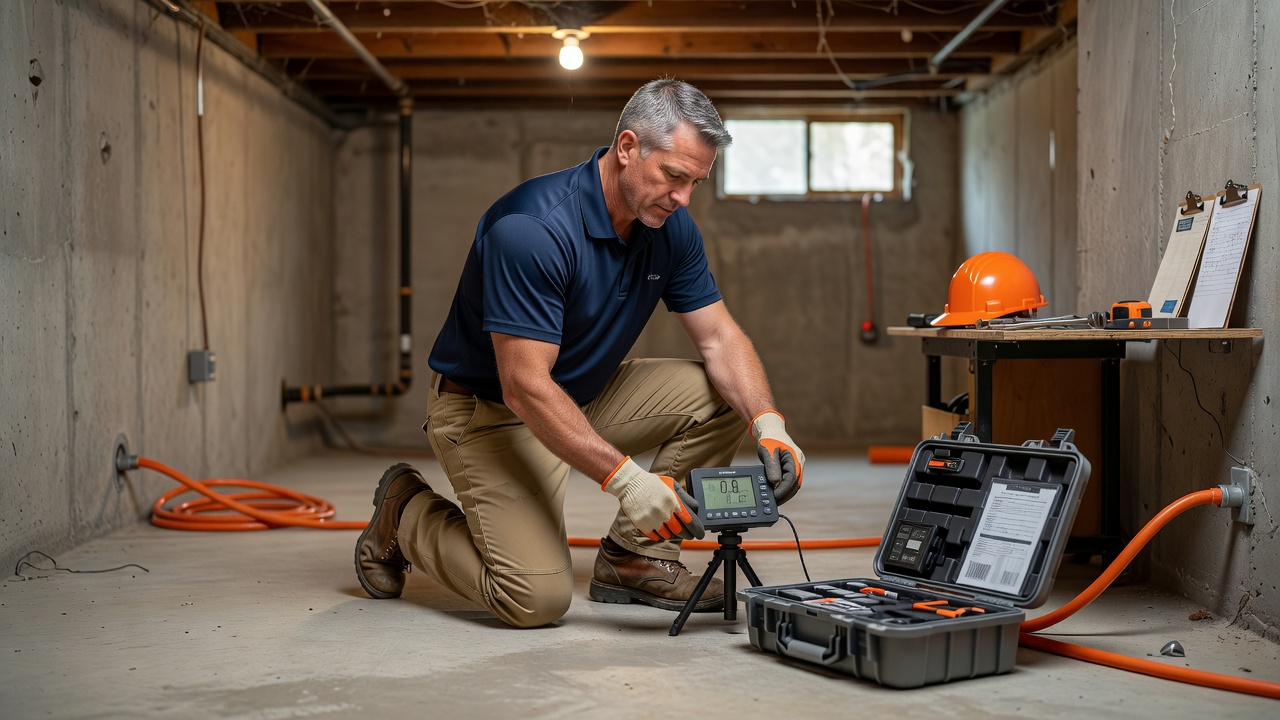 radon test equipment continuous monitor basement