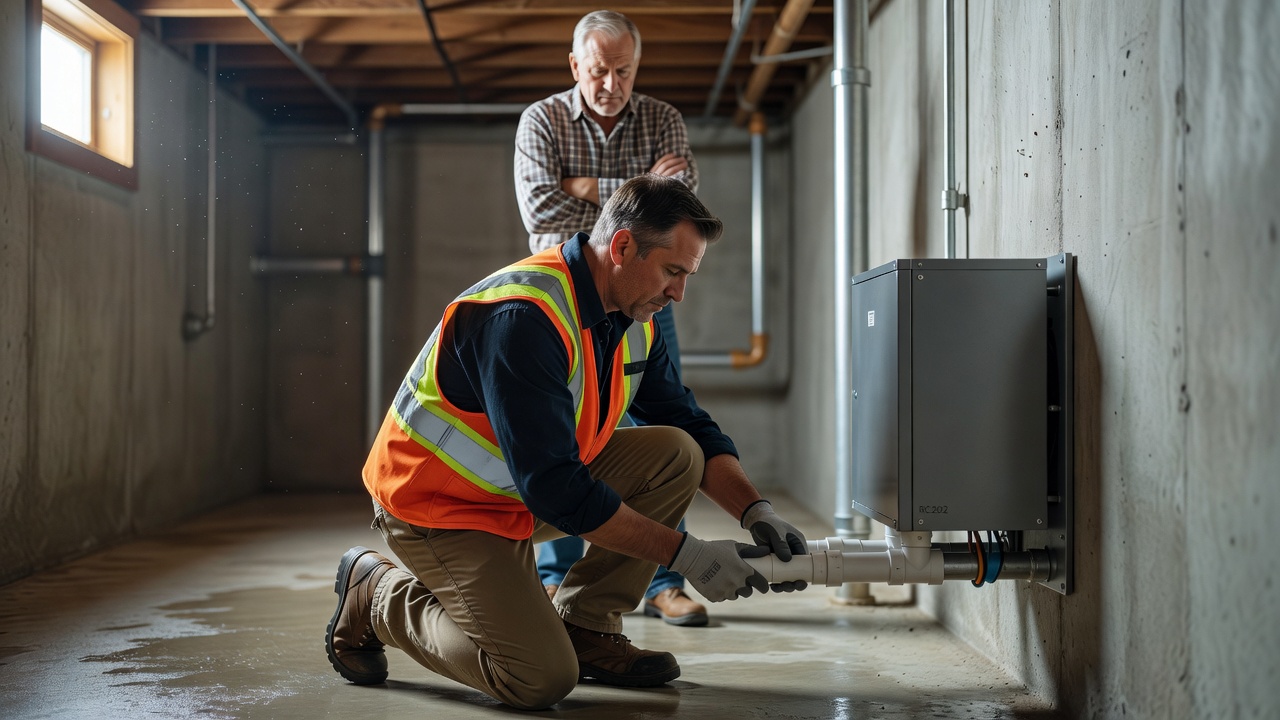 radon mitigation system installation basement Ohio home