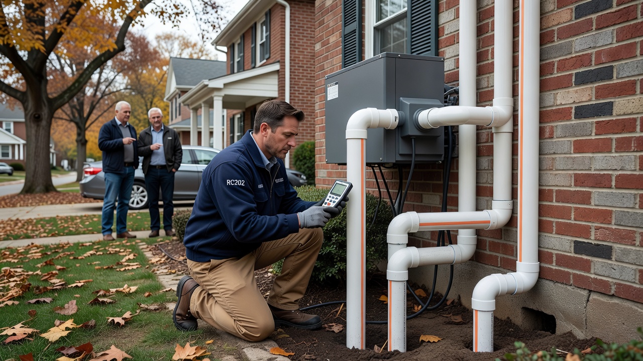 radon fan PVC pipe exterior installation Ohio home