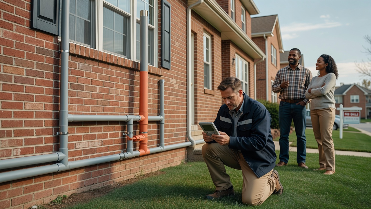 radon mitigation system PVC pipe exterior Ohio home
