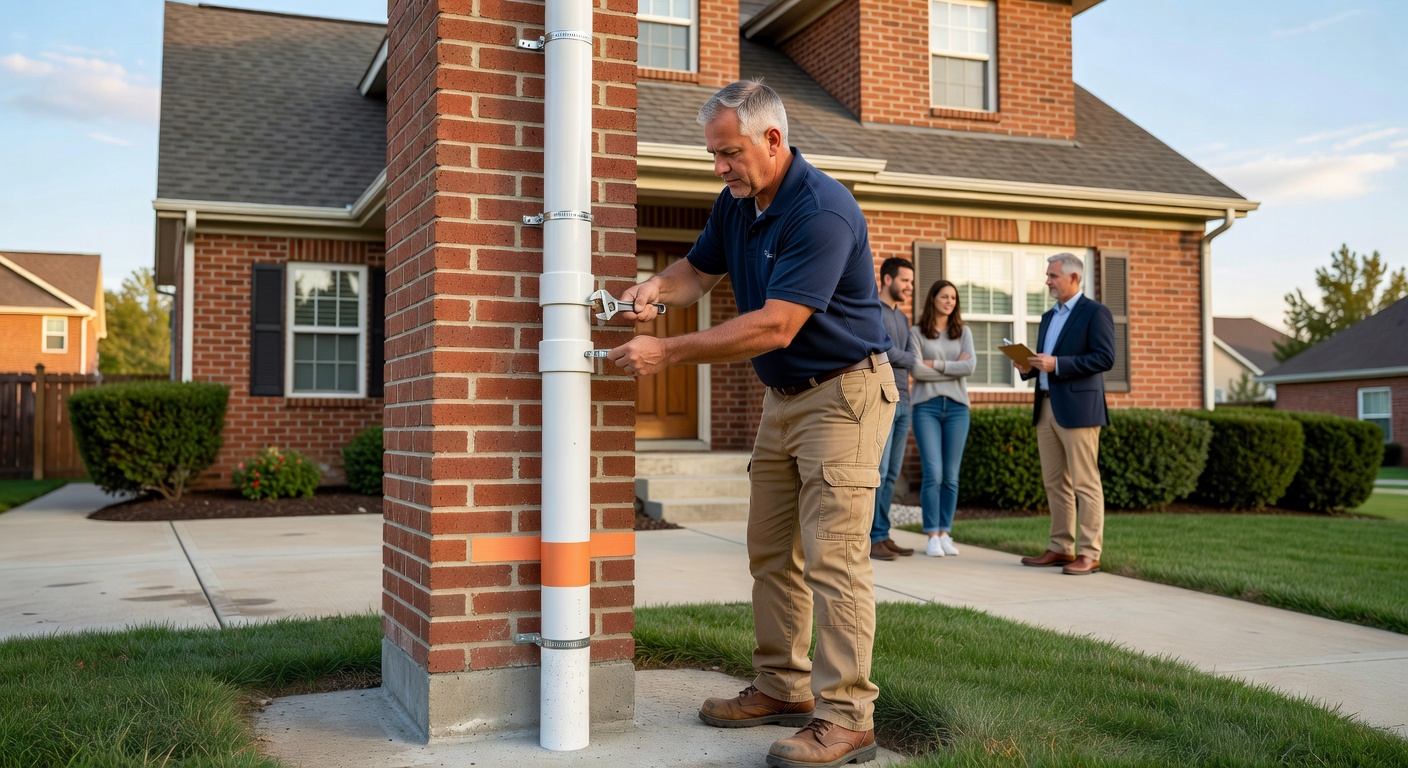 radon mitigation PVC pipe exterior installation Ohio home