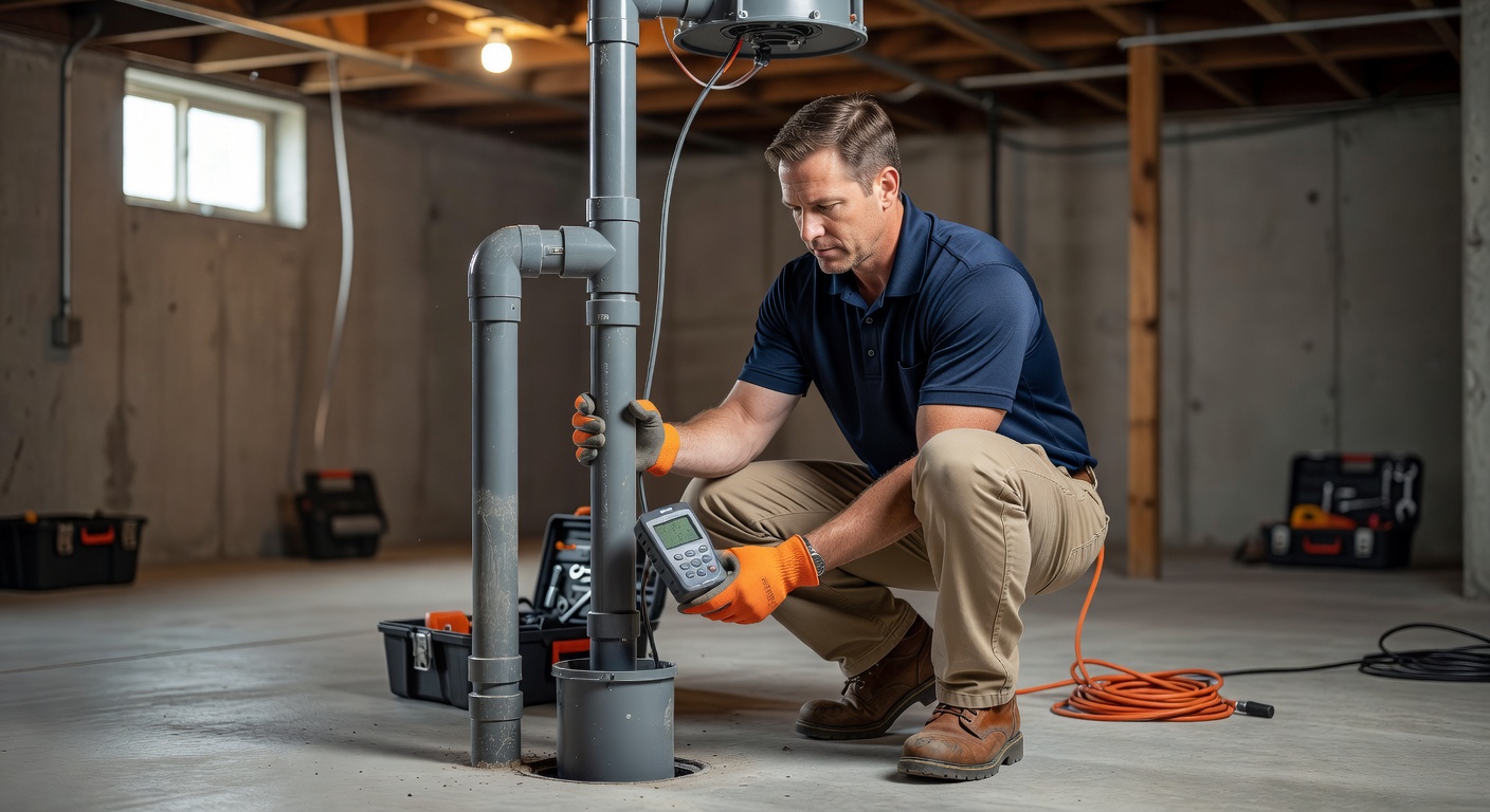 radon mitigation system PVC pipe basement installation Ohio
