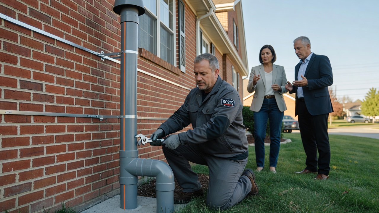 radon mitigation pvc pipe exterior installation west alexandria home