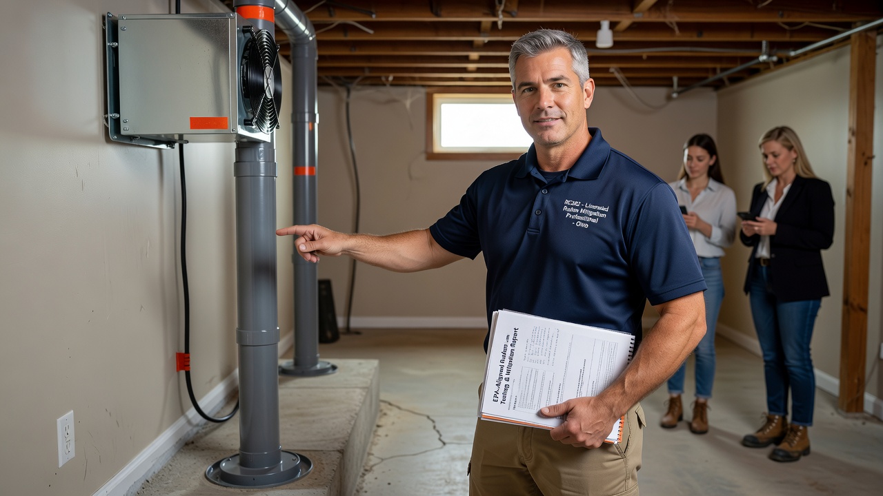 licensed radon mitigation professional Ohio with documentation
