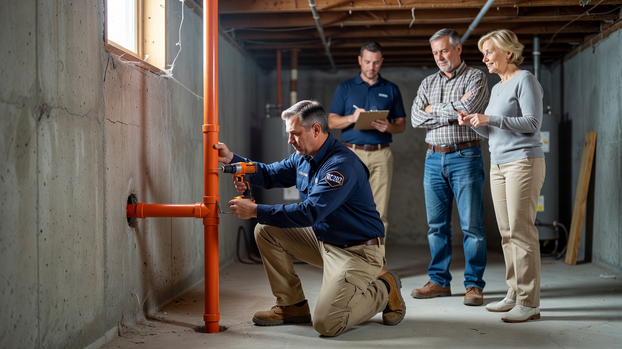 radon mitigation system installation Ohio basement