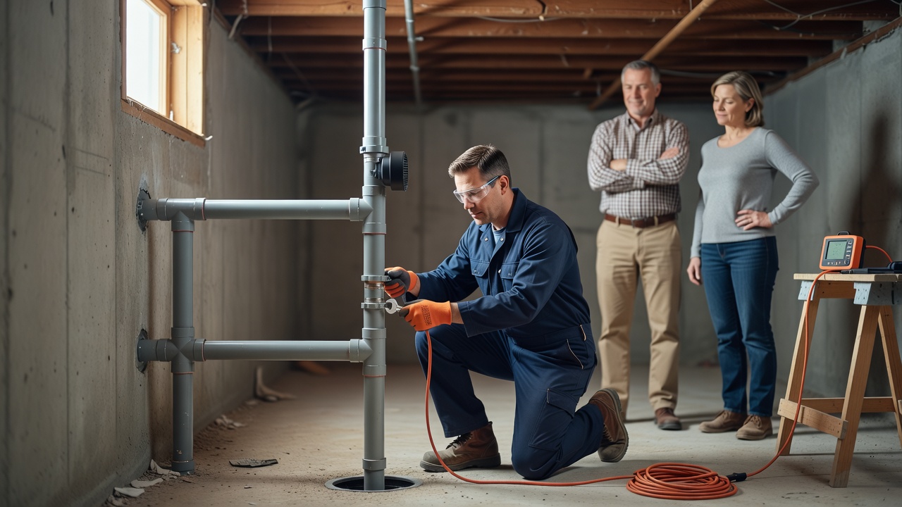 radon mitigation system installation basement Ohio