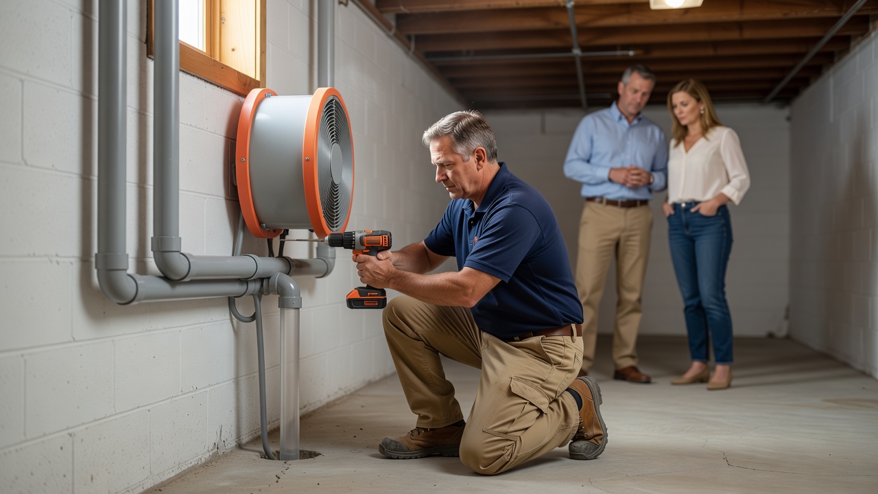 radon mitigation system installation Ohio basement
