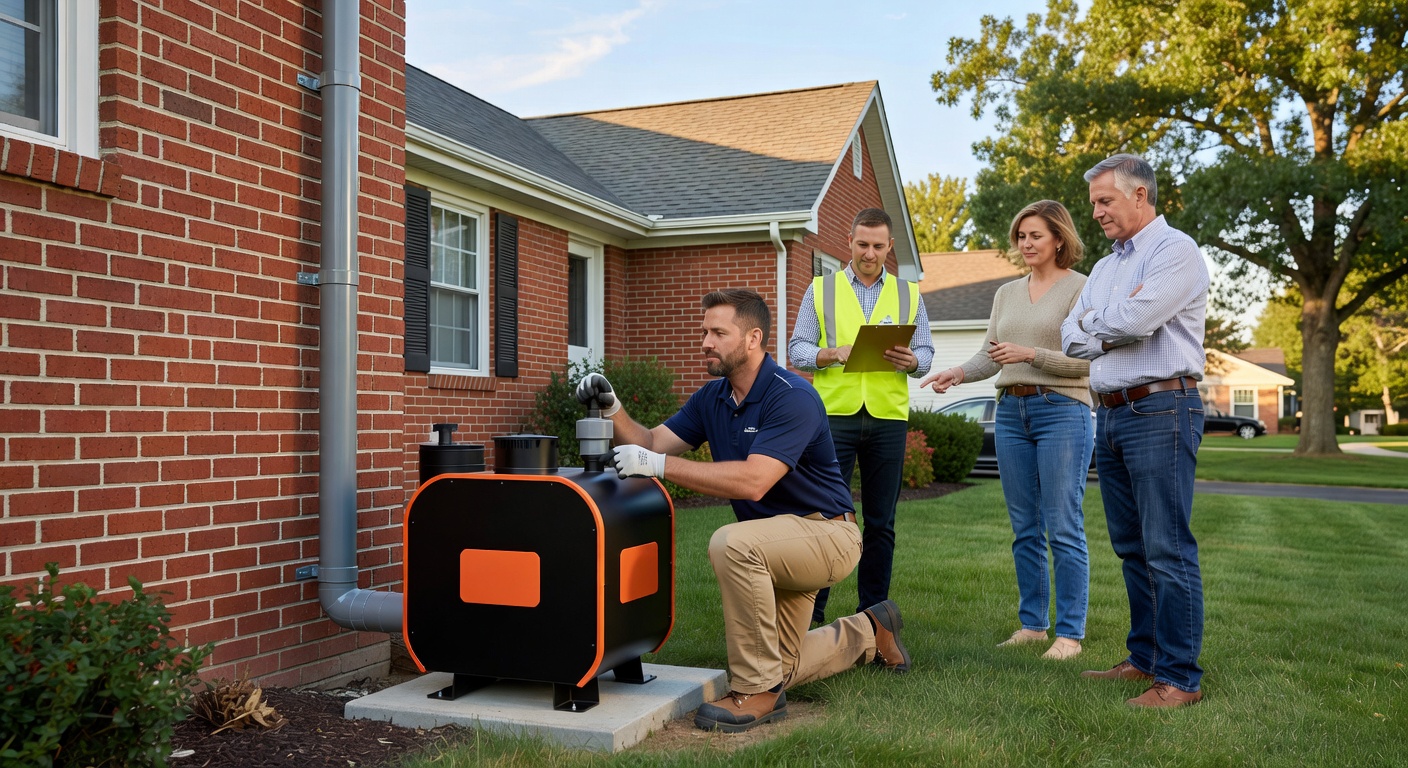 radon mitigation fan exterior pipe residential home