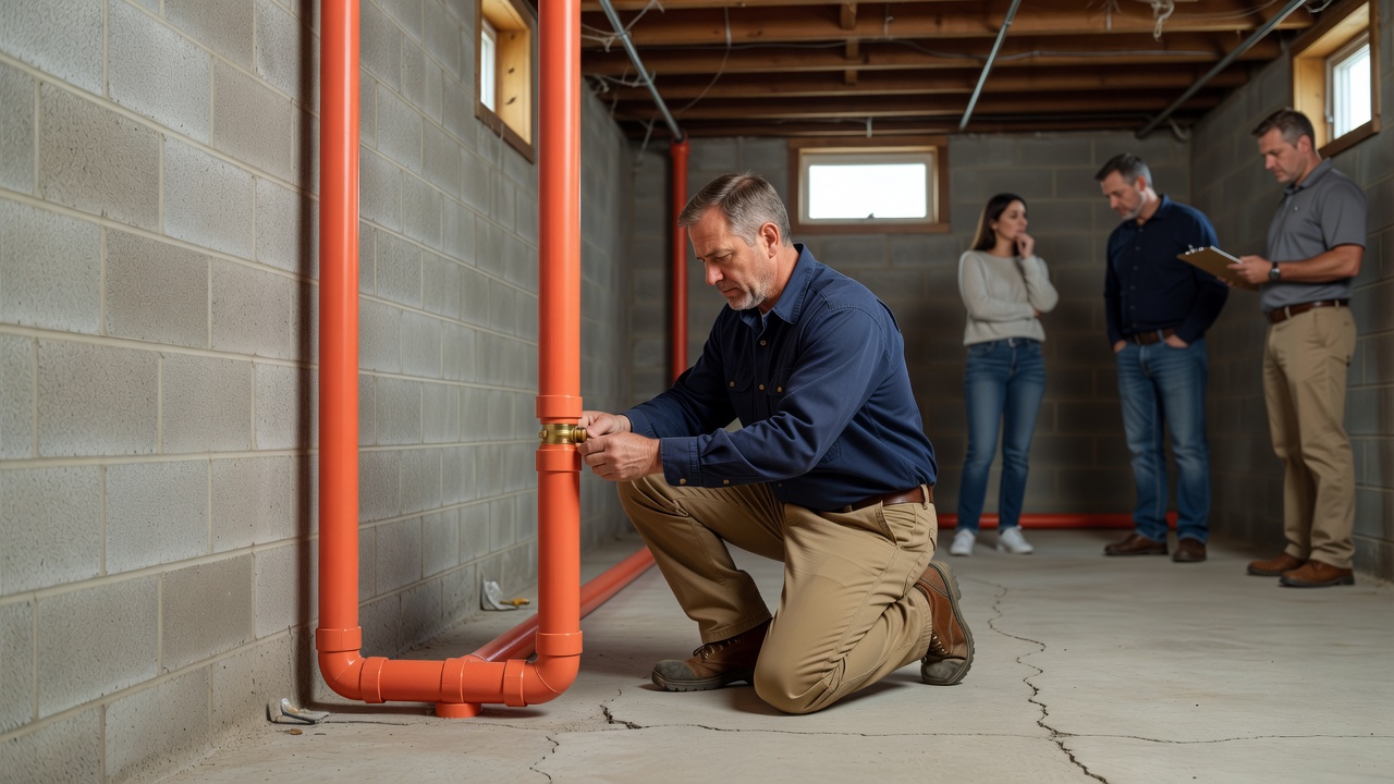 radon mitigation system pipe basement Ohio home