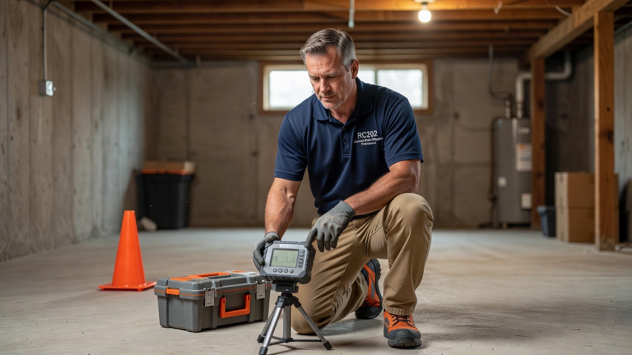 licensed radon technician testing Ohio basement