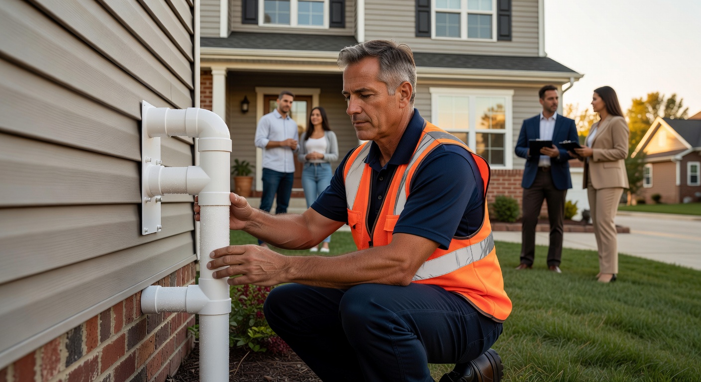 radon fan exterior pipe Ohio residential