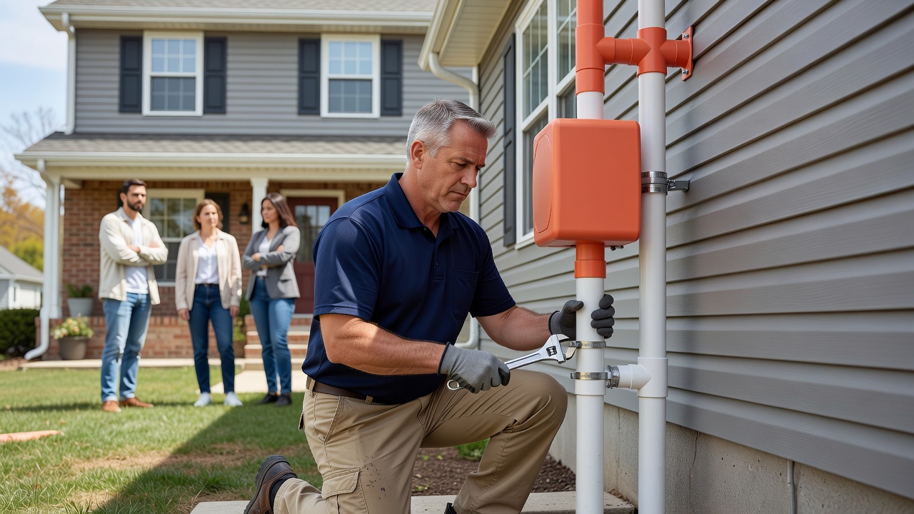 radon mitigation fan exterior pipe house Ohio