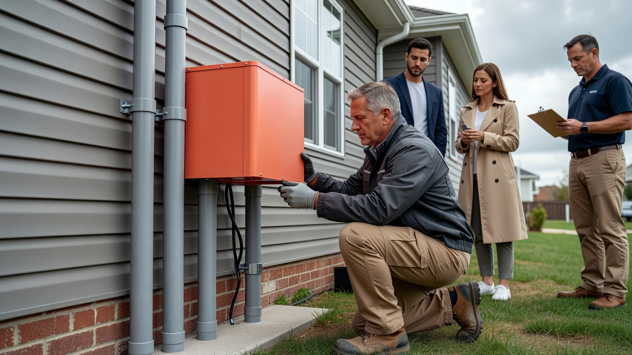 radon fan PVC pipe exterior home installation