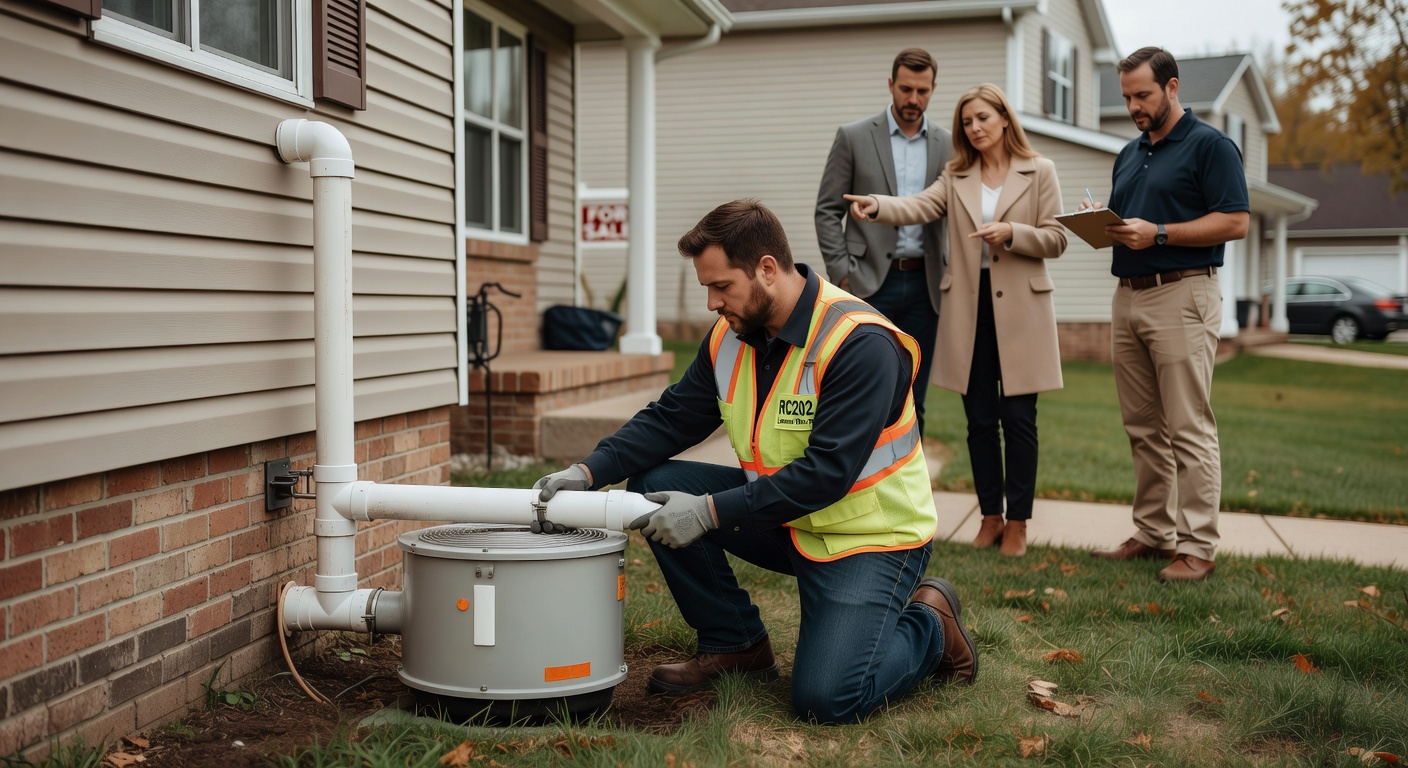 radon fan exterior PVC pipe house Ohio