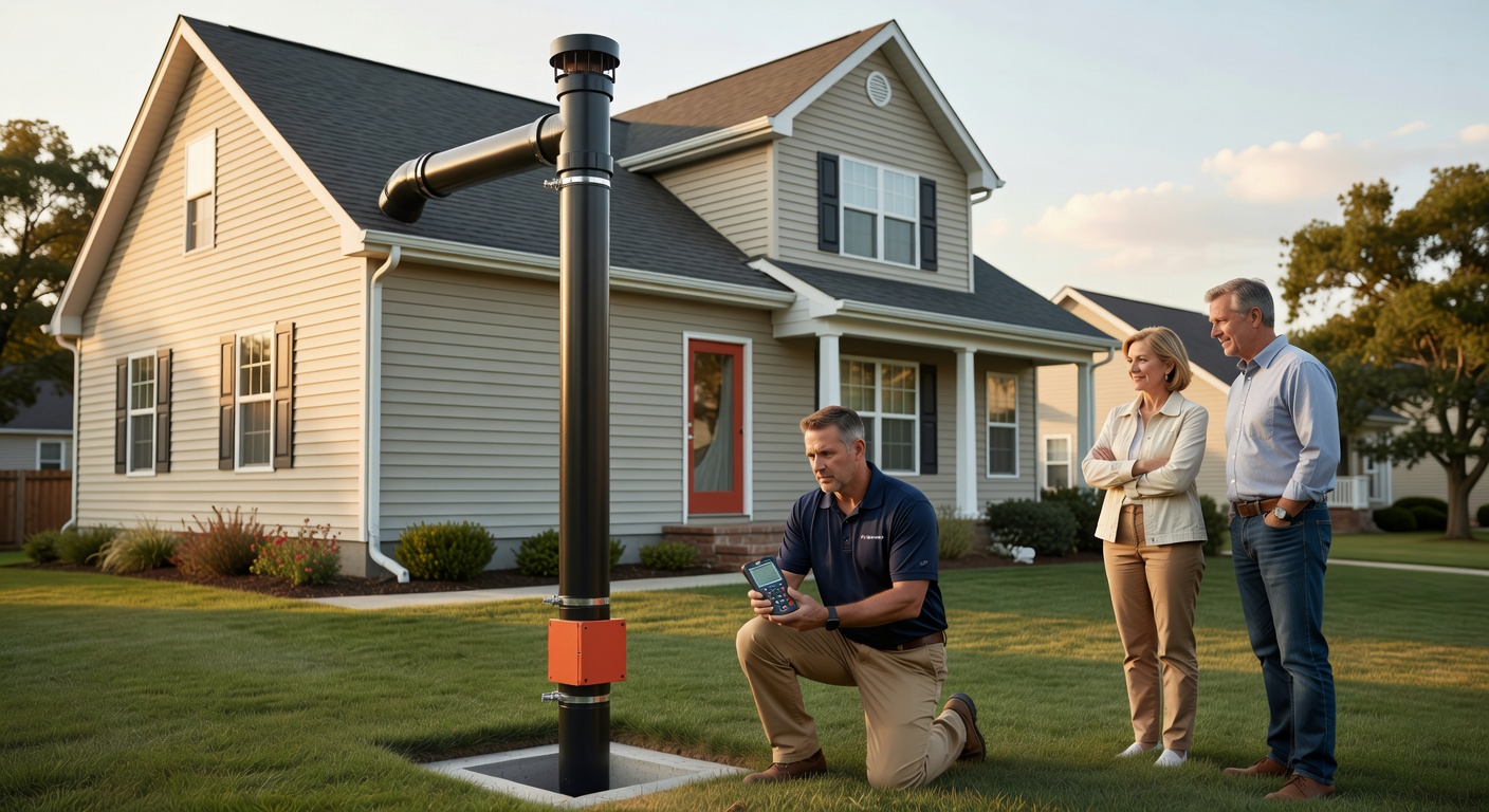 radon mitigation pipe exterior home Ohio