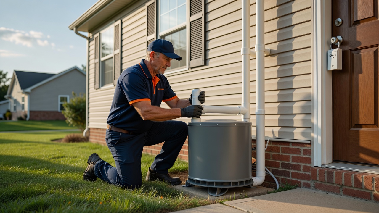 radon fan PVC pipe exterior mitigation Ohio residential