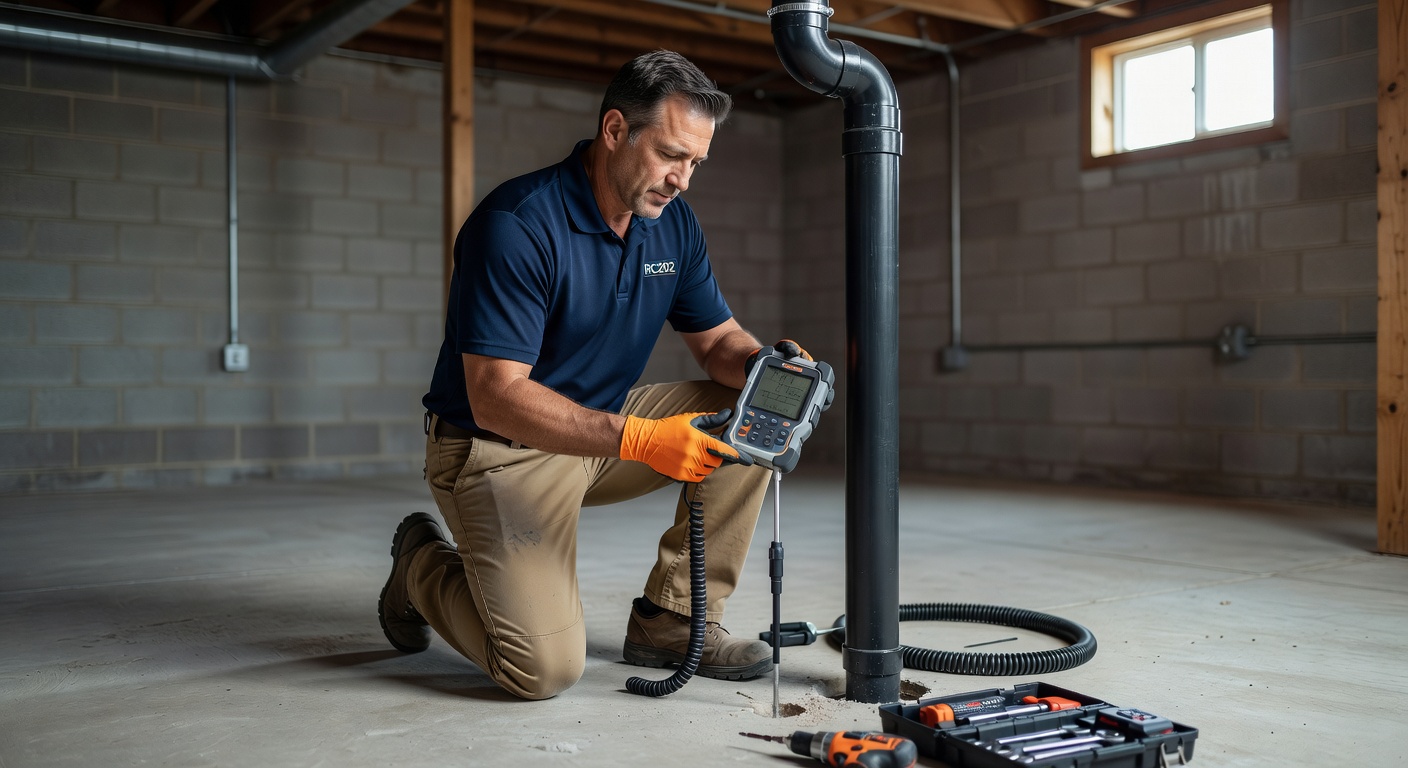 radon technician testing equipment professional Ohio home